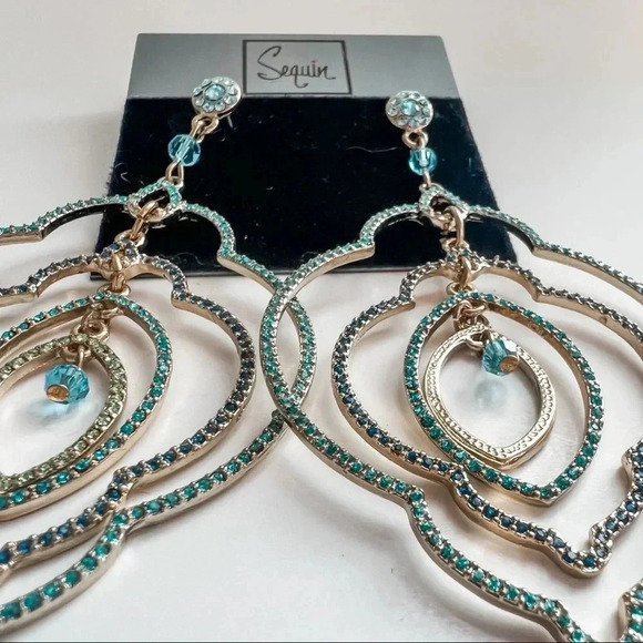 Sequin NYC Rhineatone Earrings - Picture 2 of 5